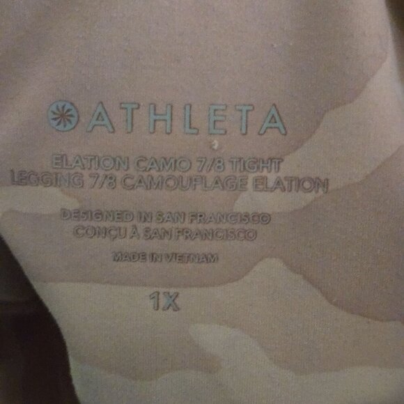 Athleta Elation 7/8 Tights Leggings Pink Camo Plussize Size 1X - Picture 8 of 10